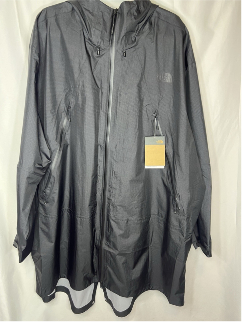 The North Face Men’s XXL Packable LT Rain Parka Jacket Black Hiking Travel - Picture 1 of 13
